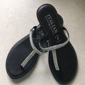 Brand New Italian Shoemaker Black Sandals size 7.5